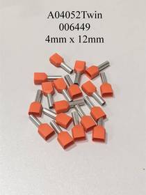 A04052TWIN / 006449 Insulated Orange Ferrules